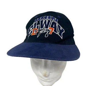 Vintage Drew Pearson John Elway #7 Broncos Snapback Hat Cap - Black / Blue - Picture 1 of 7