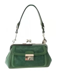 Coach Vintage Hunter Green Leather and Suede Kiss Lock Shoulder Bag - Picture 1 of 12