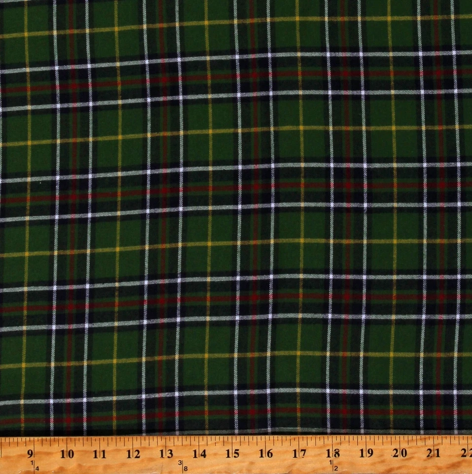 Tela teñida de hilo rojo verde a cuadros Tartan Traditions hecha en casa por yarda D153.17 Foto 1 de 1