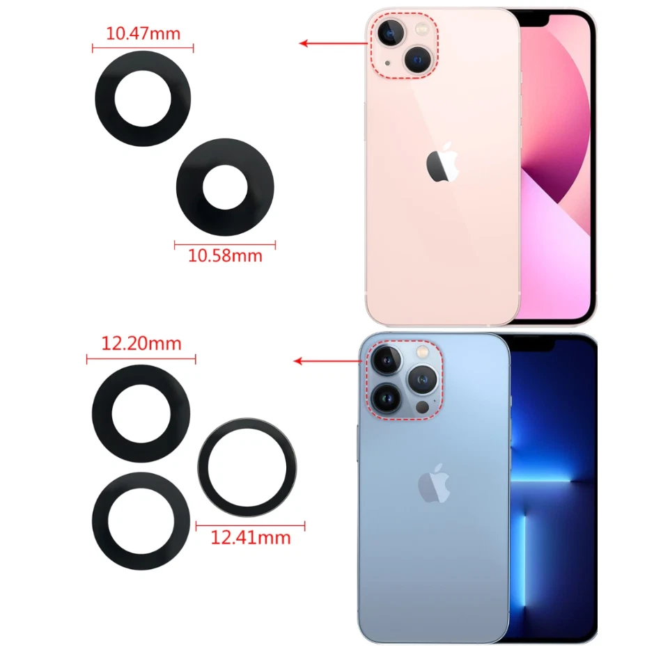 XOTEK Kamera Glas für Apple iPhone 13/13Mini/13Pro/13 Pro Max Kameralinse Scheibe Lens