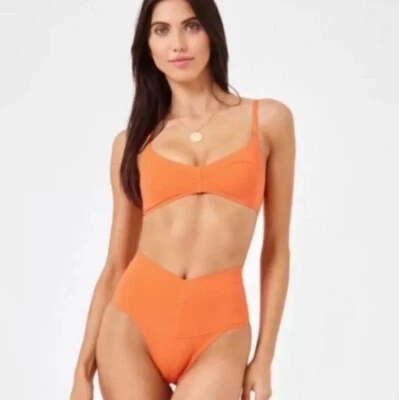 Conjunto de bikini sin costuras L*Space Fused Alec Top & Ry Fused Classic Bottom, talla XS Foto 1 de 4