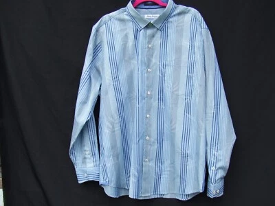 Camisa de vestir Tommy Bahama para hombre con bolsillo azul a rayas manga larga talla XL TG Foto 1 de 4