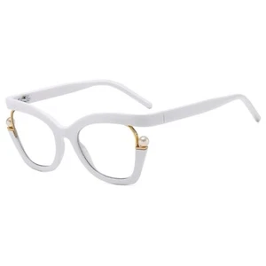 irregular frame anti blue light women eye wear with pearl - Picture 1 of 1