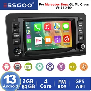 2+64G Android 13 Carplay Car Stereo GPS Radio For Mercedes ML/GL Class W164 X164 - Foto 1 di 13
