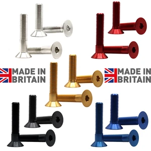 TORNILLOS AVELLANADOS M10 7075 T6 ALUMINIO CSK HEXAGONAL ALLEN LLAVE PERNOS ANODIZADOS - Imagen 1 de 14