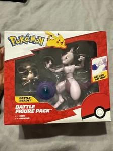 Pokemon Battle Figure Set Mew Mewtwo 2 Pack Deluxe Set 4.5" 2" Nuevo en caja - Imagen 1 de 4