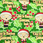 Tissu dessin animé TV Stewie Family Guy coton de Noël 3 longues ferraille courtepointe