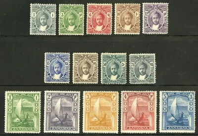 Zanzibar   1913   Scott # 120-133    Mint Lightly Hinged Part Set - Image 1 of 2