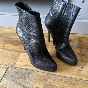 Christian Louboutin Leather Stiletto Heel Boot Shoe Size 40 - Imagen 1 de 22