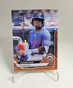 2025 Topps Now Road To Opening Day Luisangel Acuna RC ORANGE Foil Mets /25 - Picture 1 of 3