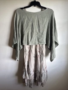 Abito da sole in lino Made in Italy taglia L/XL e copricostume taglia unica nuovo con etichetta marrone verde - Foto 1 di 13