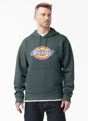 Dickies Lincoln Green Logo Fleece Hoodie Water Repellent Sweatshirt Mens Sz XLT - Image 1 of 4