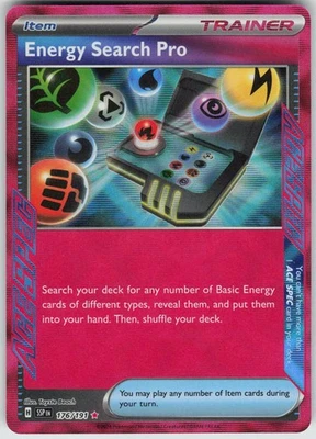 Pokemon Energy Search Pro 176/191 SV08: Surging Sparks ACE SPEC Rare NM - Image 1 of 2
