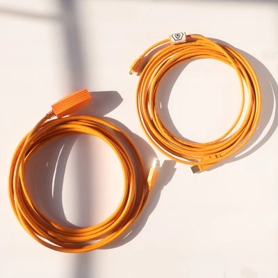 TetherPro USB 2.0 to Mini-B 5-Pin Tether Cable, 15', Orange w/ Active Extension - Image 1 of 3