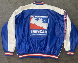 IndyCar Series Racing League Embroidered Faux Leather Mens XL Lined Bomb Jacket - Picture 1 of 15
