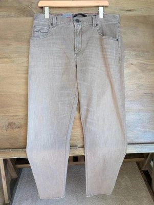Pantalones de mezclilla Alberto para hombre 34x34 piedra doble puntada calce moderno pierna recta 5017 nuevos con etiquetas Foto 1 de 4