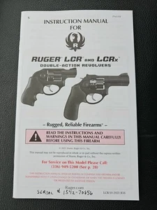 RUGER LCR & LCRx Double Action Revolver Owners Instrution Manual 2019 - Picture 1 of 2