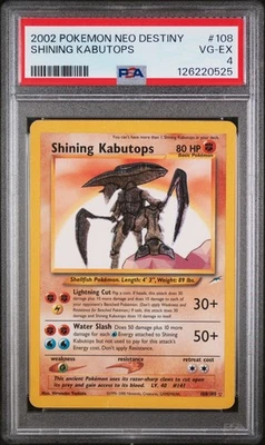 PSA 4 VG-EX Shining Kabutops Neo Destiny Holo Rare Pokemon Card 108/105 - Image 1 of 2