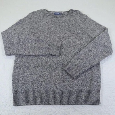 J Crew Sweater Mens Large Gray Lambswool Blend Crewneck Knit Pullover Classic - Image 1 of 4