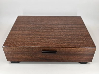 Caja de almacenamiento de cubiertos de madera International Sterling MCM vintage cubiertos cubiertos Foto 1 de 4