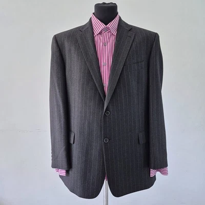 Chester by Chester Barrie Reda Super 100s Wool Blazer Jacket Grey Pinstripe 46R - Image 1 of 4