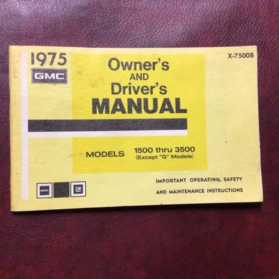 Camión GMC 1500 2500 3500 1975 manual del propietario original y guía de mantenimiento todo Foto 1 de 4