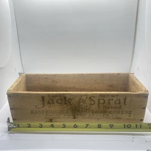 Vintage Jack Sprat Laib Käse Holzkiste 5 Pfund Marshalltown Iowa Vintage Unikat - Bild 1 von 24
