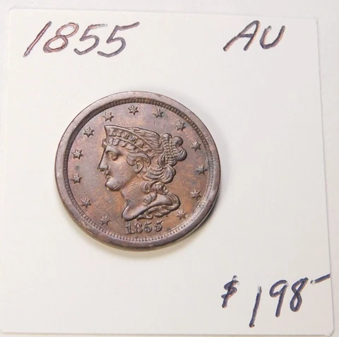 MONSTER 1855 AU BRAIDED HAIR HALF CENT ⭐⭐ Cover
