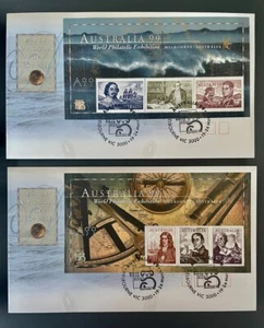 AUSTRALIA DECIMAL A99 NAVIGATORS - MINI SHEET FDC - PERFORATED STAMPED AT EXPO - Picture 1 of 1