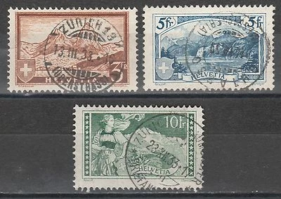 SWITZERLAND 1928 HIGH VALUE PICTORIAL SET USED - Image 1 of 2