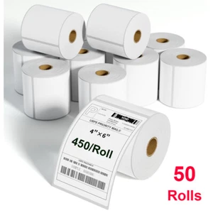 50 Rolle 4x6 Direkte Thermische Versandetiketten 450/Rolle - Zebra Eltron Rollo - Bild 1 von 6