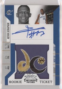 2010-11 Playoff Contenders Patches Ticket Kevin Seraphin #197 Rookie Auto RC