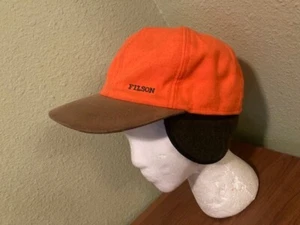 Sombrero con orejeras FILSON para hombre ajustado talla L naranja brillante gorra aislante hecha en EE. UU. de colección - Imagen 1 de 9