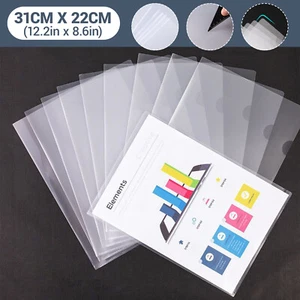 1-120X L Type Clear Folders 30 Pack A4 Plastic File Pockets Clear Jacket Sleeves - Picture 1 of 14