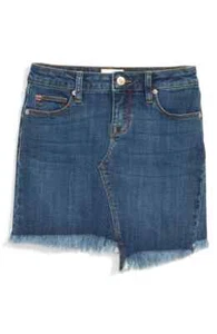 Hudson Jeans Girls Kids Denim Skirt Size 12 EUC Asym Fray Edith Stretch 6490 - Picture 1 of 12
