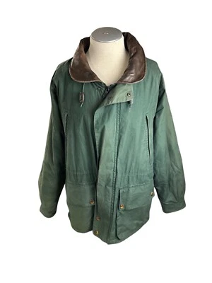 Chaqueta Nautica Para Hombres XL Franela Forrada Cuero Cuello Verde Tareas De Colección Foto 1 de 4
