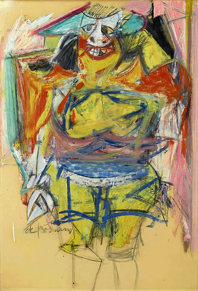 WILLEM DE KOONING WOMAN BICYCLIST EXPRESSIONISM ART GICLEE PRINT FINE CANVAS - Image 1 of 1