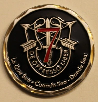 7th Special Force Airborne Group Hurlburt Field, FL Army Challenge Coin - Image 1 of 2