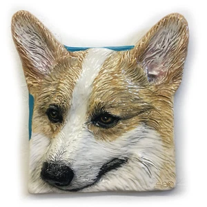 Pembroke Cardigan Welsh Corgi Ceramic dog portrait tile handmade Alexander Art - Picture 1 of 4