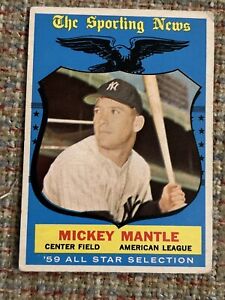 1959 Topps #564 Mickey Mantle AS VG