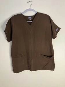 Cherokee Brown V-Neck Scrub Top Medical Uniform Small - Picture 1 of 7
