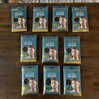 TITAN Premium Collection Satin Du-Rag with Extra Long Tail - Lot of 10 Du-Rags - Image 1 of 4