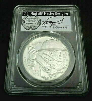 2018 P $1 SILVER WW1 COMMEMORATE Silver Dollar PCGS MS70 CLEVELAND FIRST STRIKE - Image 1 of 4