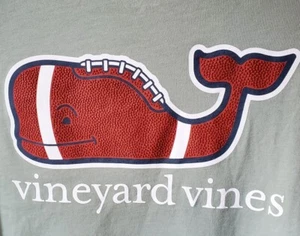 Vineyard Vines Teen XL 18 Youth Long Sleeve T-Shirt Football Whale Sage Green - Picture 1 of 11