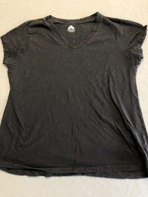 Eastern Mountain Sports Shirt Women's Extra Large Black V-Neck Cotton Tee - Image 1 of 4