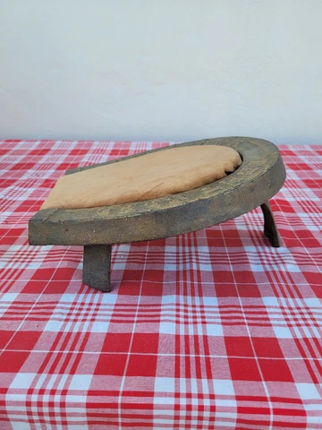 Antique Foot Rest in Form of Horseshoe - Rest Your Feet Here 10" x 12" Cover