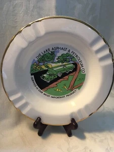 22K Trimmed Ceramic ASHTRAY...Lake Asphalt & Petroleum Co - Picture 1 of 9