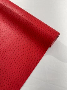 Ostrich Two Tone Fake Leather Upholstery, 3-D Ostrich Skin Texture Faux Red - Picture 1 of 2