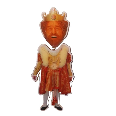BURGER KING *THE KING* 2.75" SPRING NECK BOBBLE HEAD PIN DOUBLE PINBACK *RARE* - Image 1 of 4