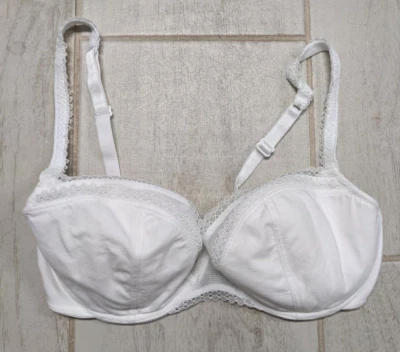 Sujetador Maison Lejaby Cotonne Moi Demi 32D con aros ligeramente acolchado encaje 86 % algodón Foto 1 de 4